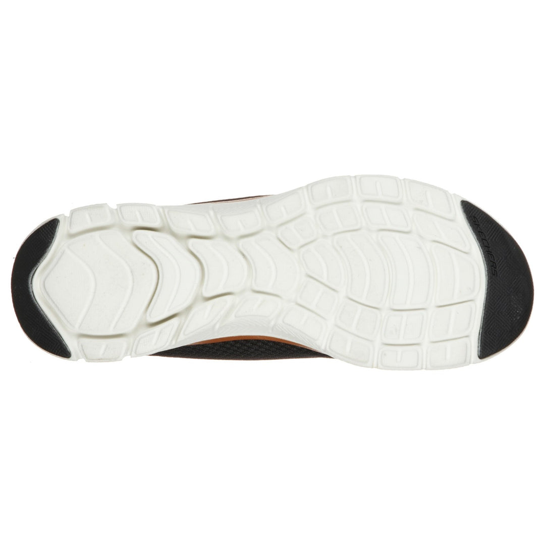 Womens Wide Fit Skechers Flex Appeal 4.0 149303 Brilliant Walking Trainers - Black/Rose Gold