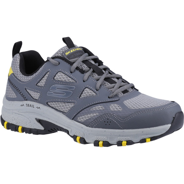 Men's Wide Fit Skechers 237265 Hillcrest outdoor trail Walking Trainers - Charcoal/Black