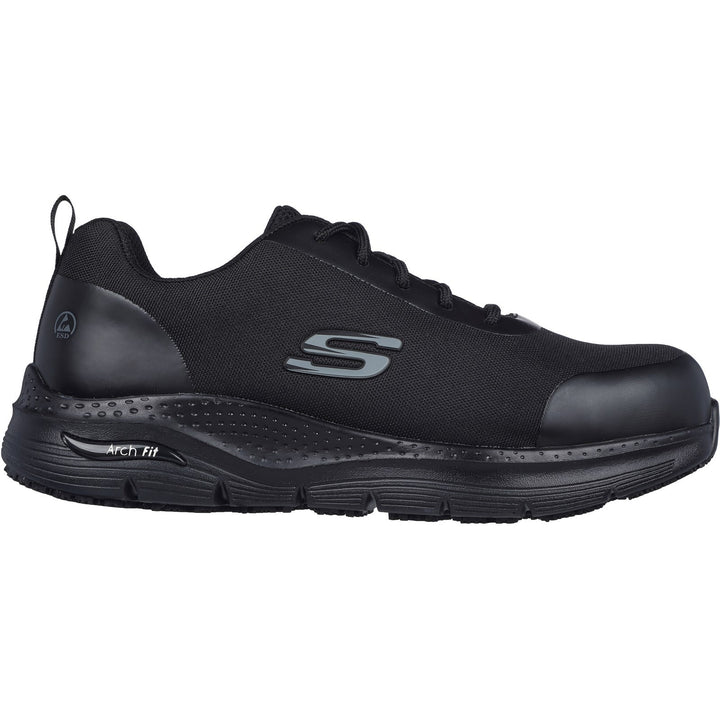 Zapatillas de seguridad Skechers 200086EC Arch Fit Ringstap de corte ancho para hombre in Black - Image 1
