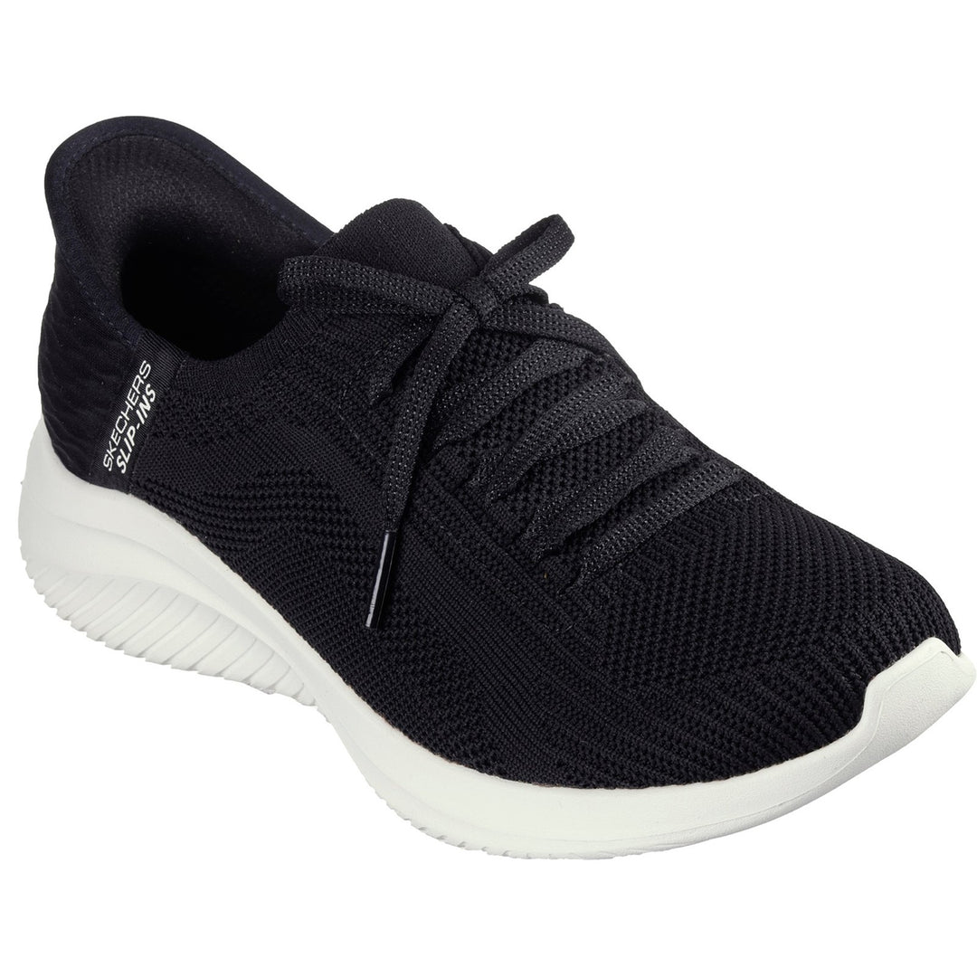 Women's Wide Fit Skechers Slip-ins 149710 Ultra Flex Brilliant Path Trainers in Black - Image 2