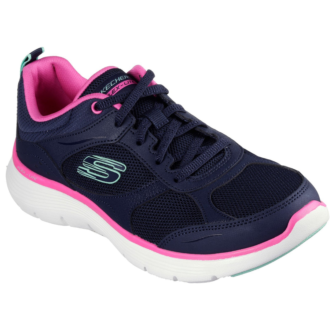 Womens Wide Fit Skechers 150202 Flex Appeal 5.0 Fresh Touch Trainers