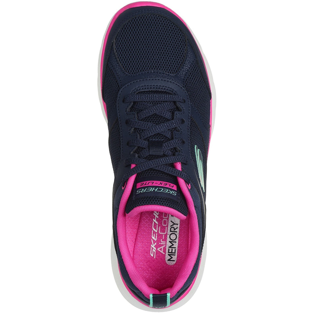 Womens Wide Fit Skechers 150202 Flex Appeal 5.0 Fresh Touch Trainers