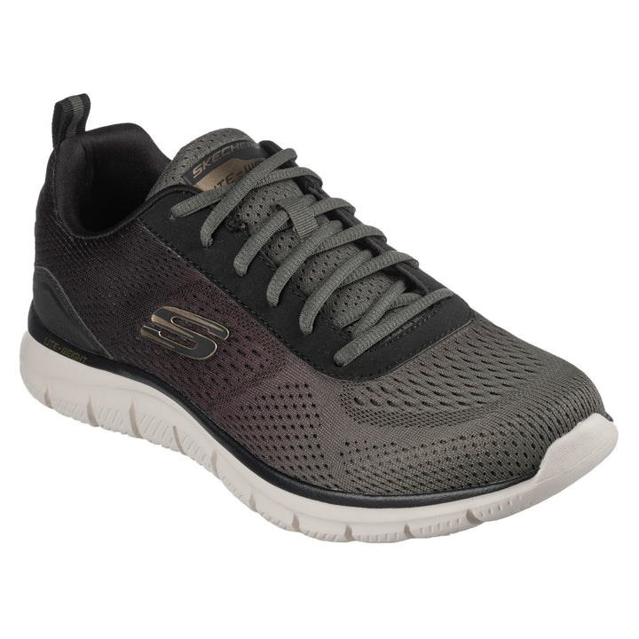 Men's Wide Fit Skechers 232399 Track-Ripkent Walking Trainers - Olive/Black