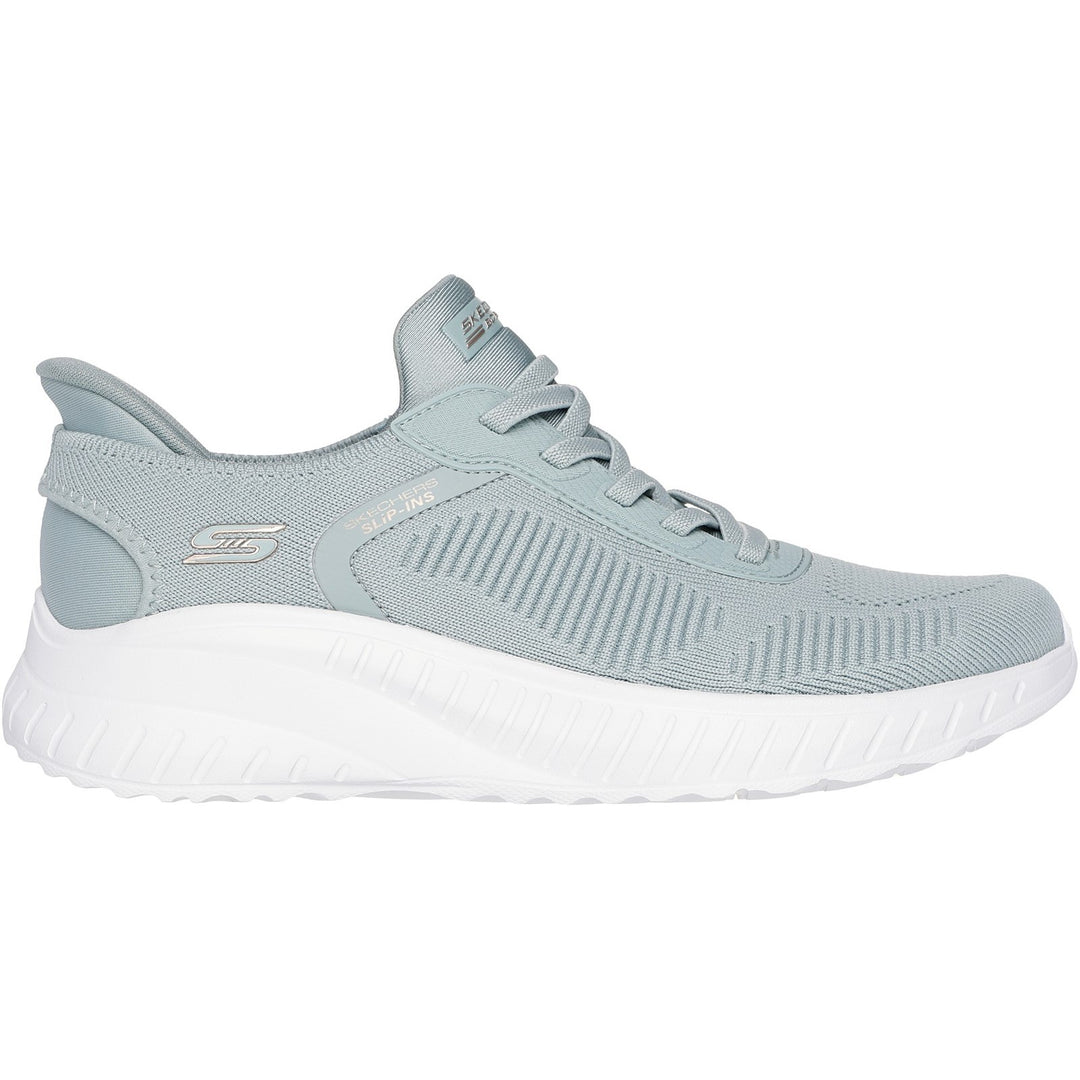 Women's Wide Fit Skechers Slip-ins 117497 Waves Bobs Sport Squad Trainers in Black - Image 28