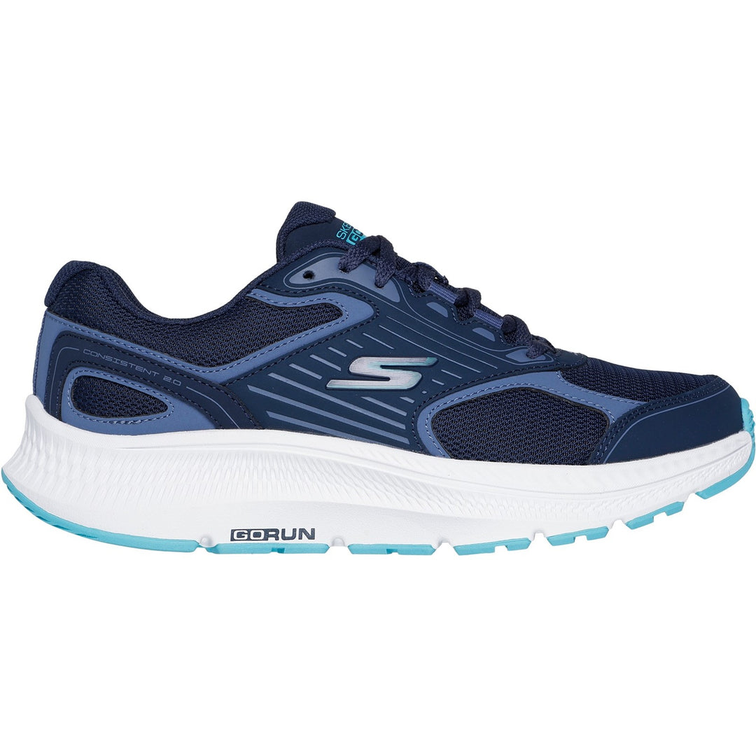 Women's Wide Fit Skechers 128606 Go Run Consistent 2.0 Advantage Trainers in Navy/Multi - Image 14