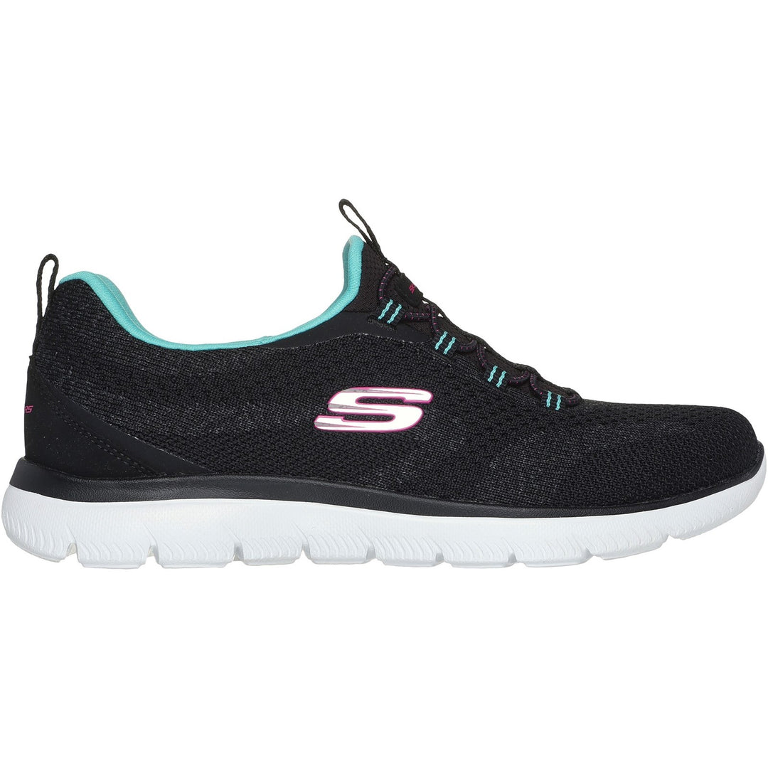 Women's Wide Fit Skechers 150120 Summits New Nature Trainers in Black/Multi - Image 2
