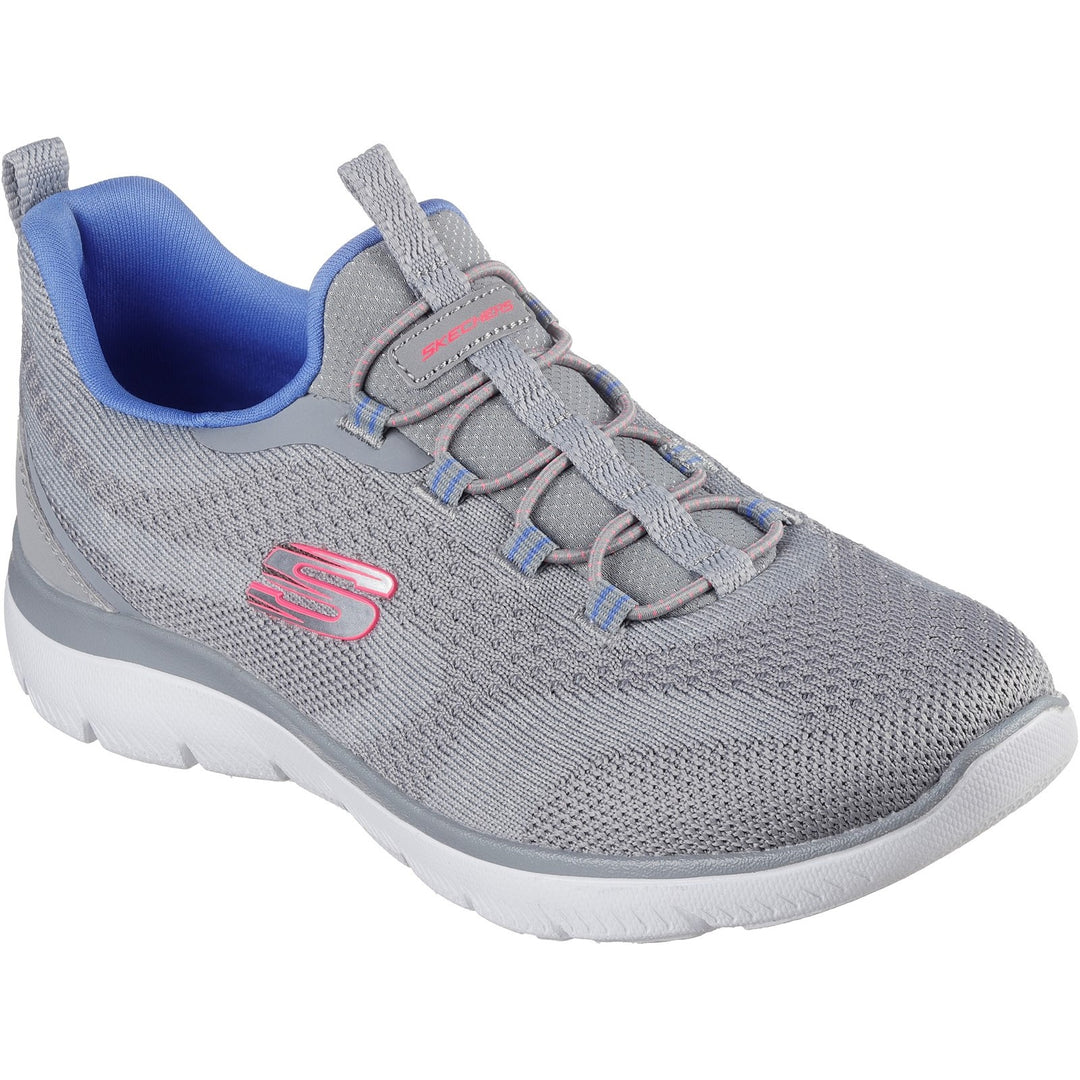 Women's Wide Fit Skechers 150120 Summits New Nature Trainers in Black/Multi - Image 17