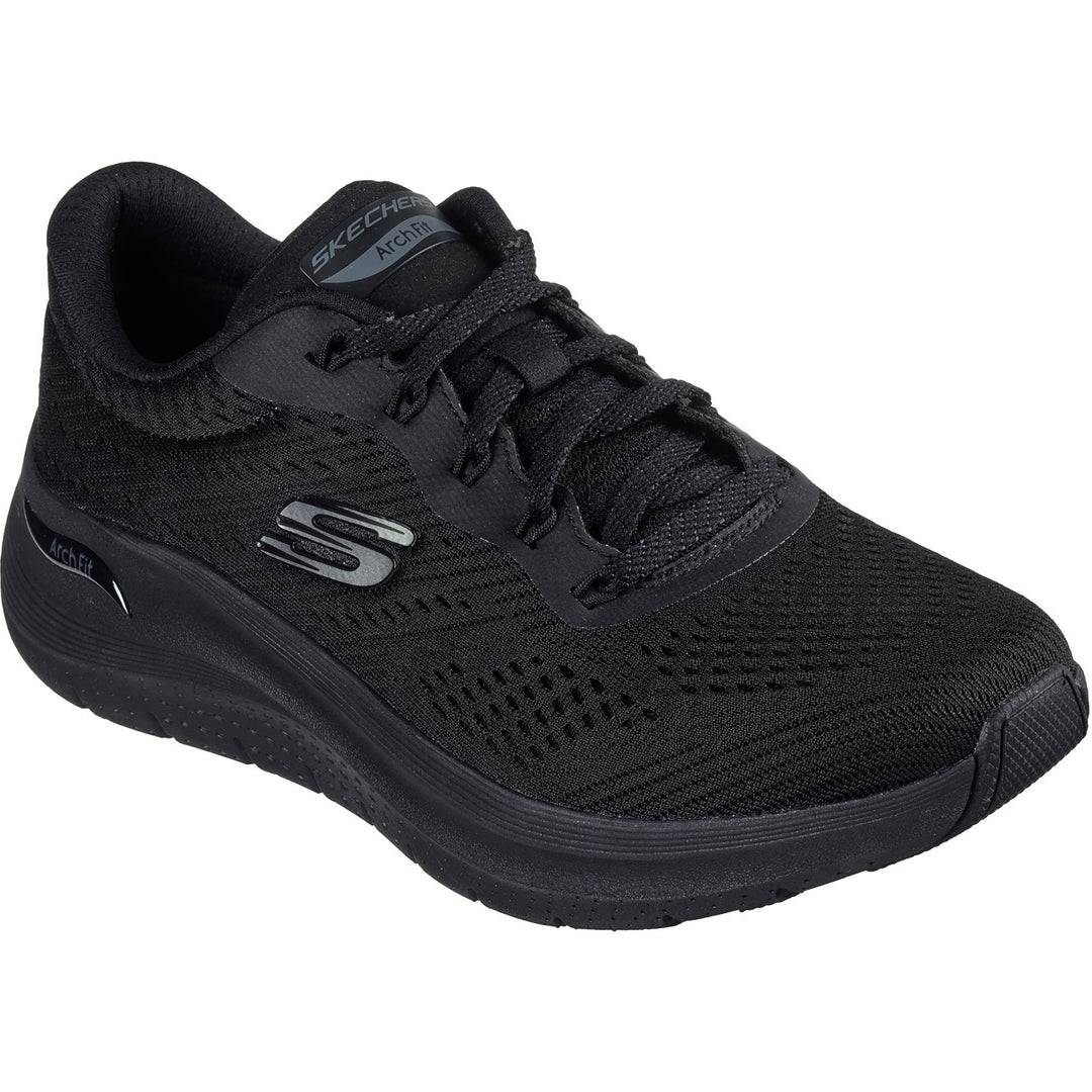 Womens Wide Fit Skechers 150051 2.0 Arch Fit Big League Trainers in Black/Black - Image 3
