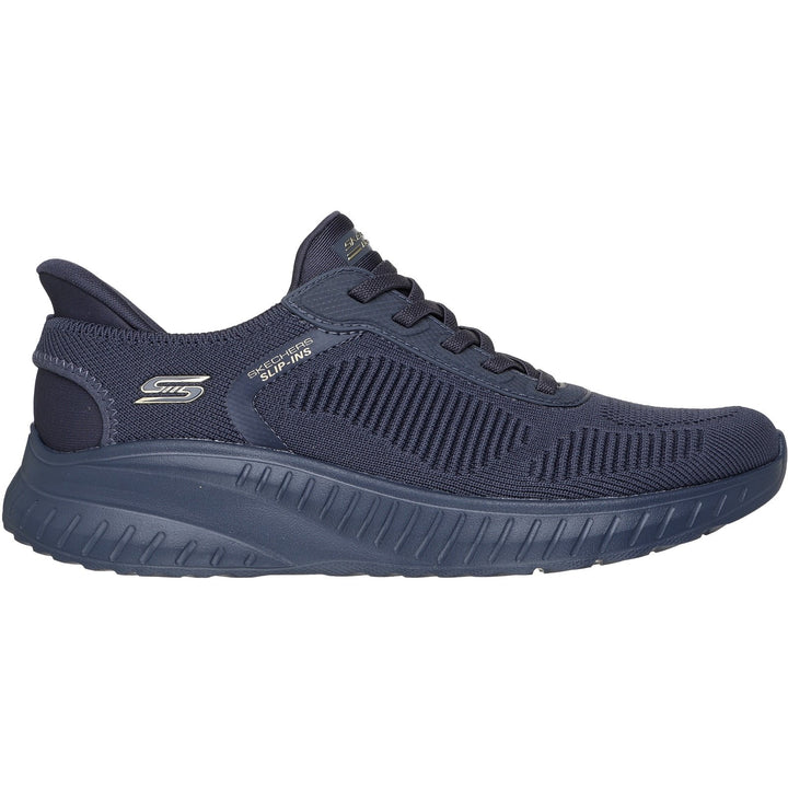 Women's Wide Fit Skechers Slip-ins 117497 Waves Bobs Sport Squad Trainers in Black - Image 1