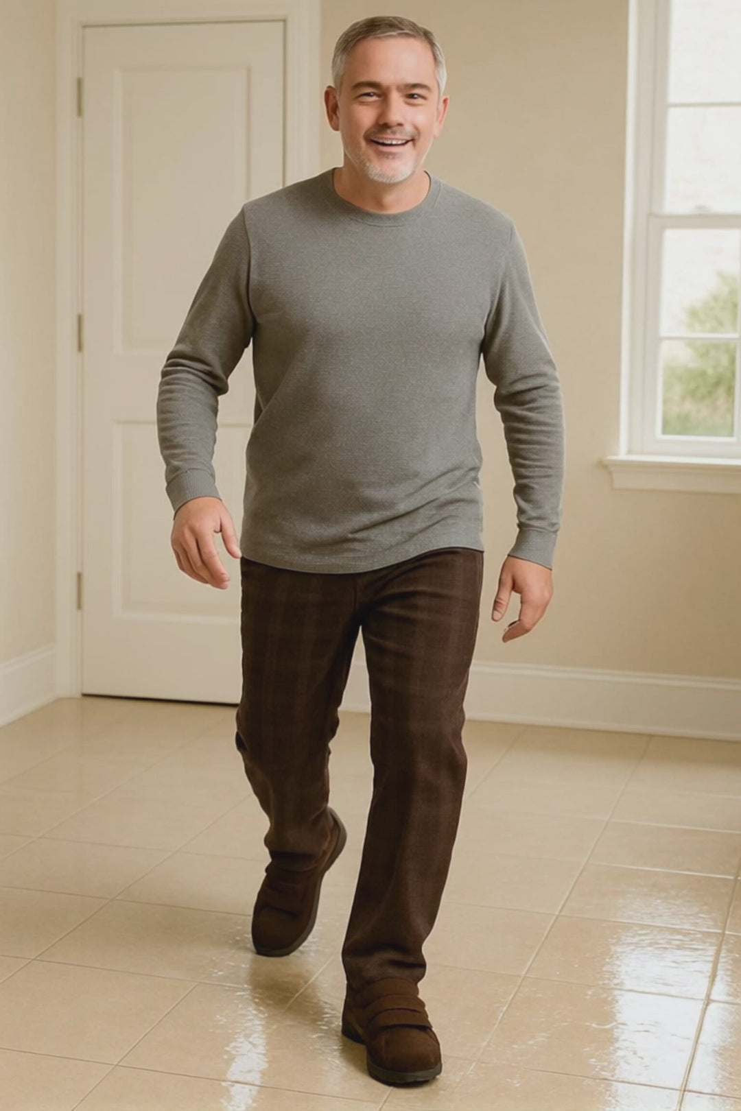 Pantuflas con velcro Tredd Well Stanley de corte ancho para hombre