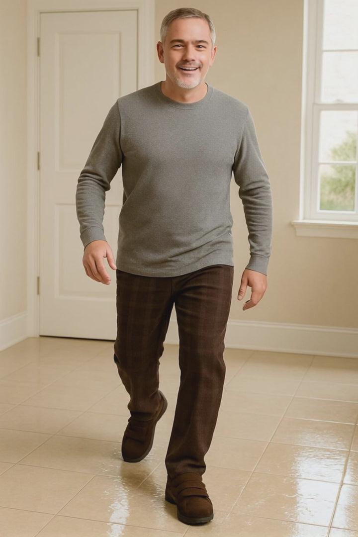 Pantuflas con velcro Tredd Well Stanley de corte ancho para hombre