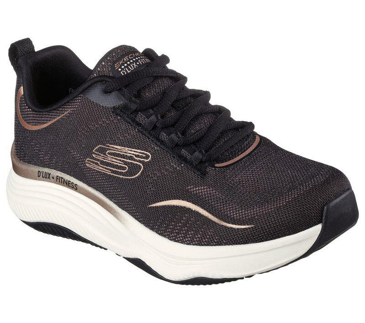 Skechers de ajuste ancho para mujer 149837 D'lux Fitness Pure Glam Walking Trainers